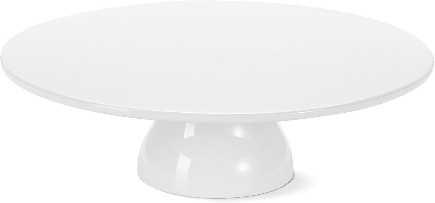 White 12-Inch Porcelain Round Dessert Stand for Birthday Weddings Baby