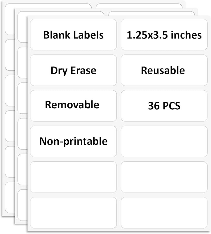 SVNOOC Multi-Use Removable Dry Erase Labels Stickers - White Reusable 