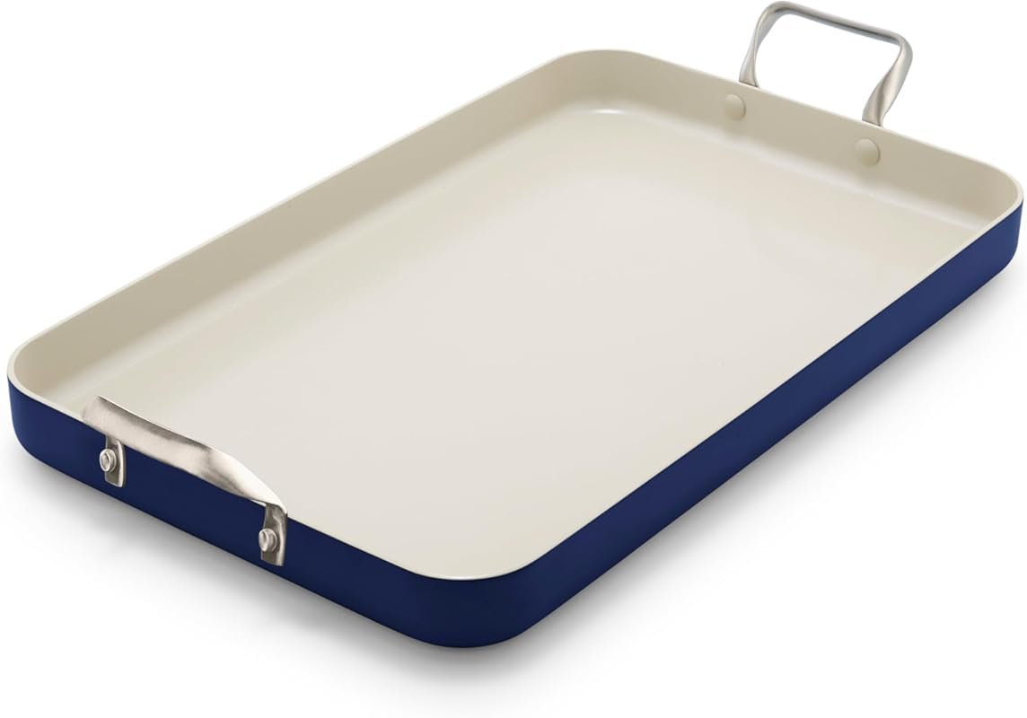 GreenPan 18x11 Double Burner Griddle Pan, Hard Anodized Ceramic Nonsti