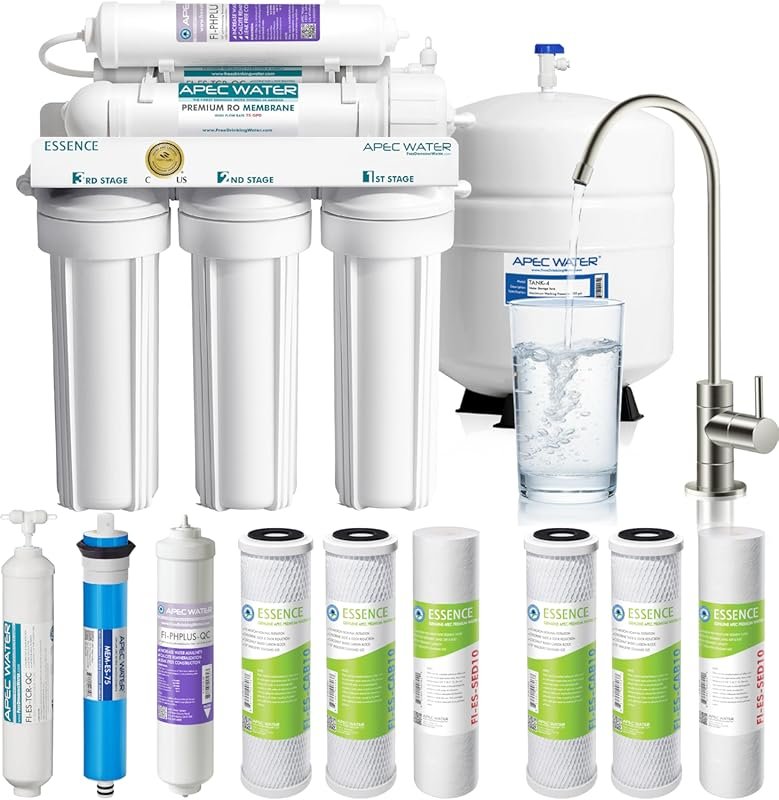 APEC Water ROES-PH75X NSF Certified 6-Stage Alkaline Under Sink Revers
