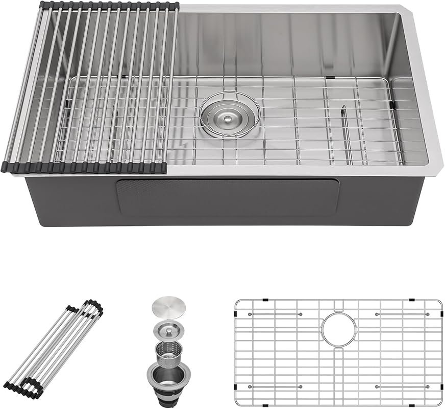 Sarlai 36 Inch Undermount Kitchen Sink Extra-Large 16 Gauge Stainless