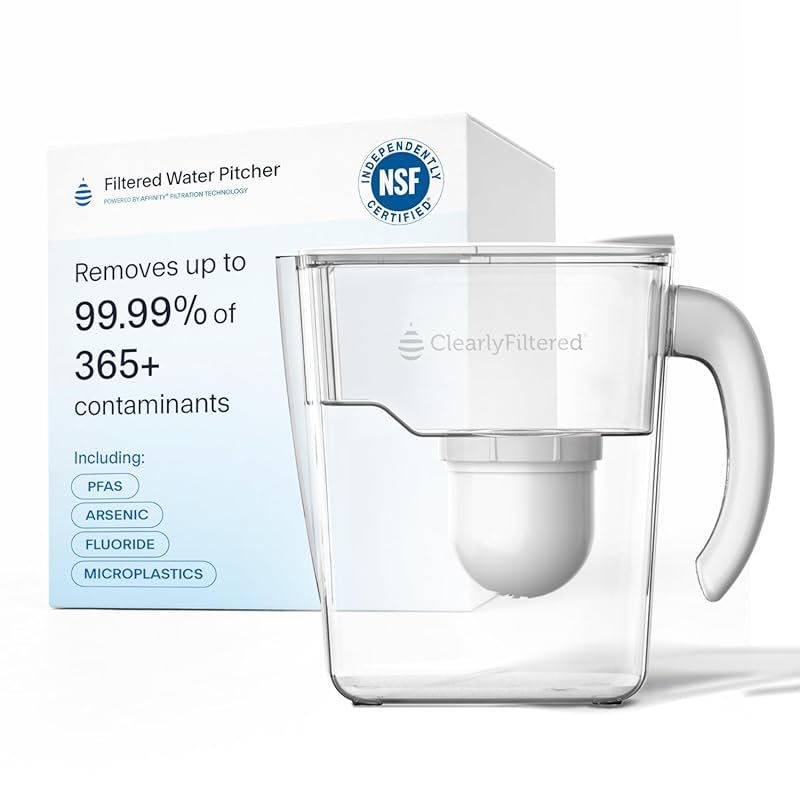Clearly Filtered Pitcher NSF Certified Targets 365+ Contaminants Fluor