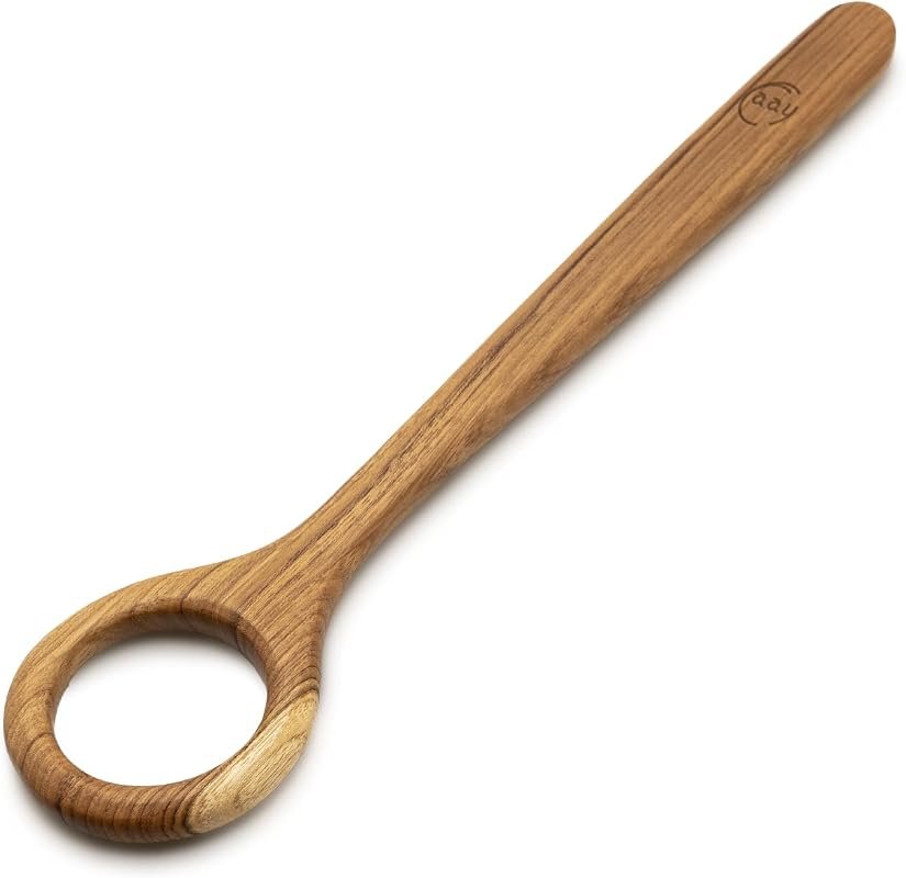 FAAY 13-Inch Dough Whisk - 100 Healthy Teak Kitchen Utensil for Bread