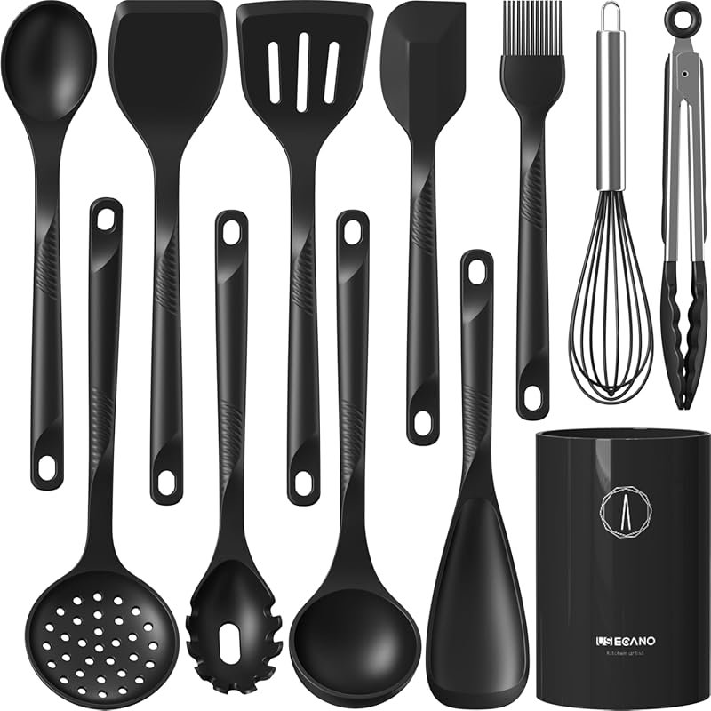 Silicone Cooking Utensils Set 600°F Heat Resistant Nonstick Kitchen To