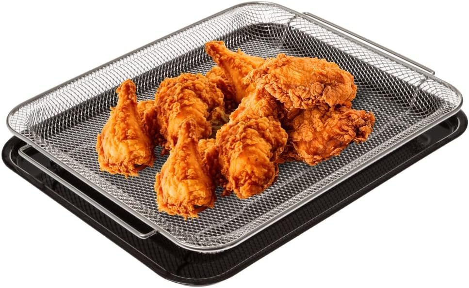 GE Appliances PM48X120 Air Fry Basket and Tray Set for Oven, Stainless