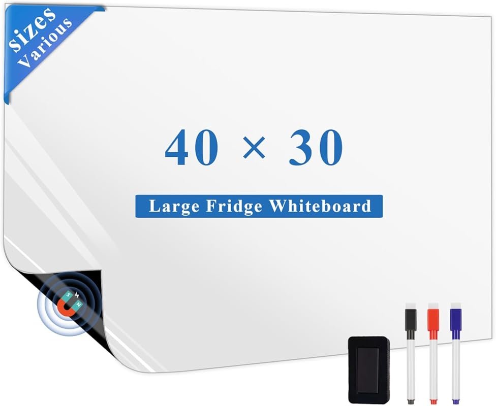 Magnetic Fridge White Board Paper 40x30 Inch Large Dry Erase Board She