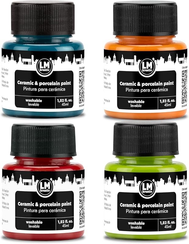 Ceramic and Porcelain Paint Set 4 x 1.52 fl oz – Spring – Dishwasher S