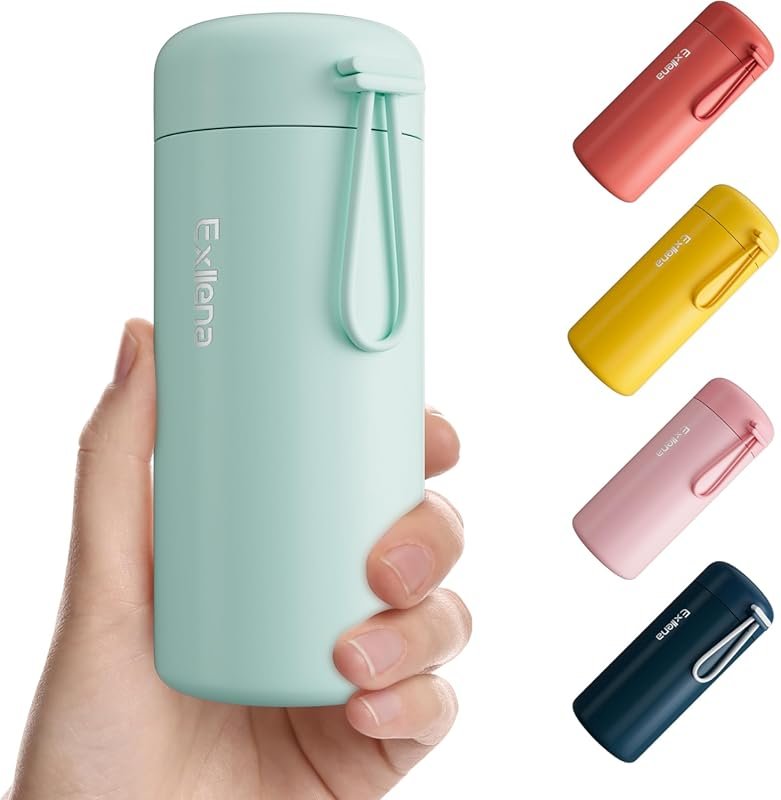 Exllena 10 oz Insulated Water Bottle for Hot & Cold Drinks - Purse wit