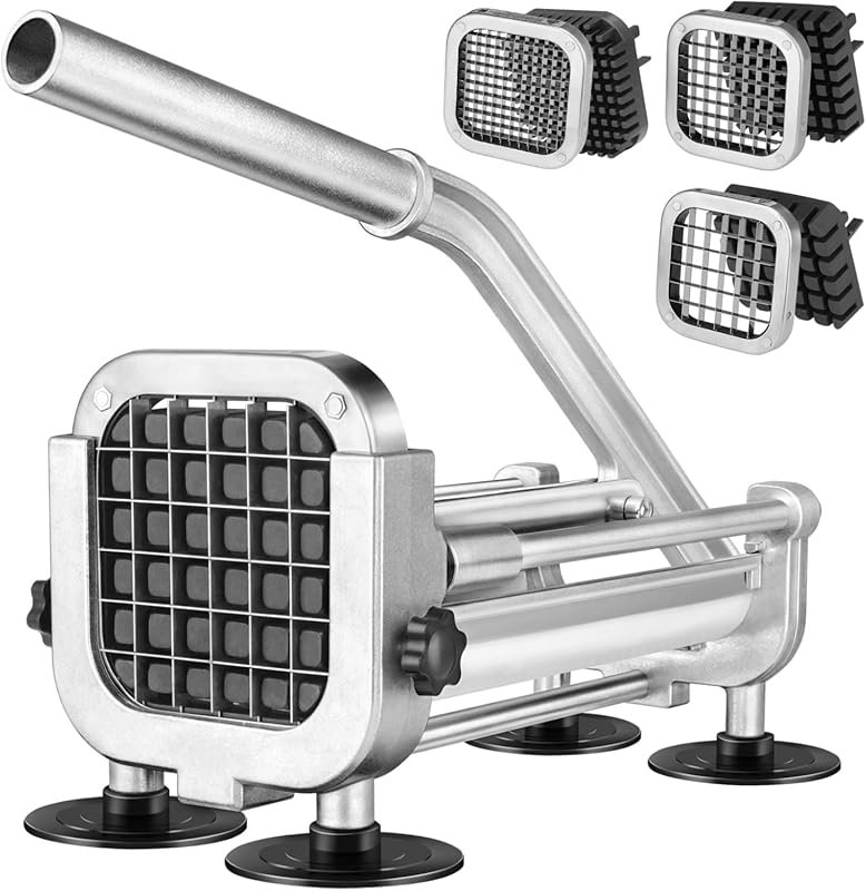 Ruooson Professional French Fry Cutter with 3 Stainless Steel Blades