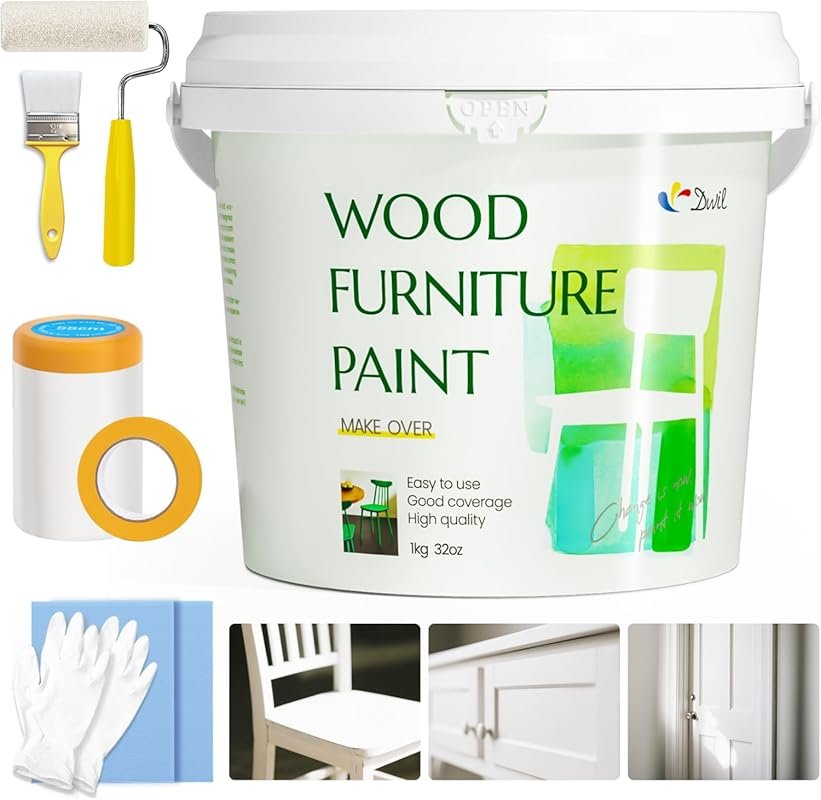 DWIL Wood Furniture Paint 32oz - White Matte Paint for Furniture, Cabi