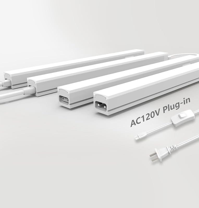 Leetdud 16-Inch 4-Pack Under Cabinet LED Lights Plug in Linkable AC120