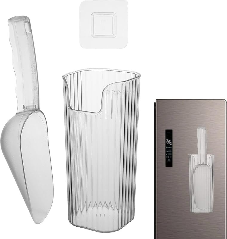 Plastic Clear Ice Scoop with Holder for Freezer Ice Machine – Ice Scoo