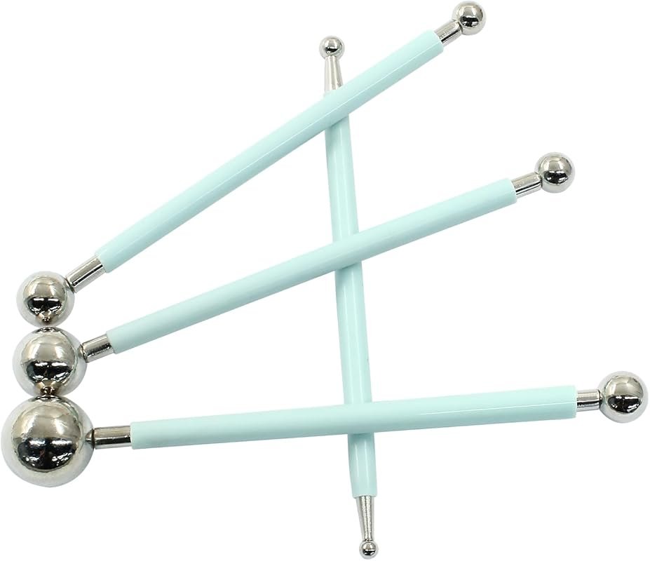 4Pcs Metal Ball Fondant Tool Set, Stainless Steel Modelling Ball Tools