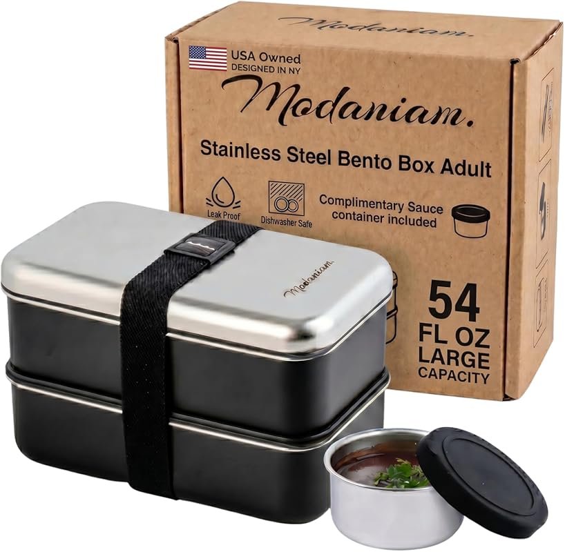 Modaniam Leak Proof Stainless Steel Bento Box, Large Lunch Container w