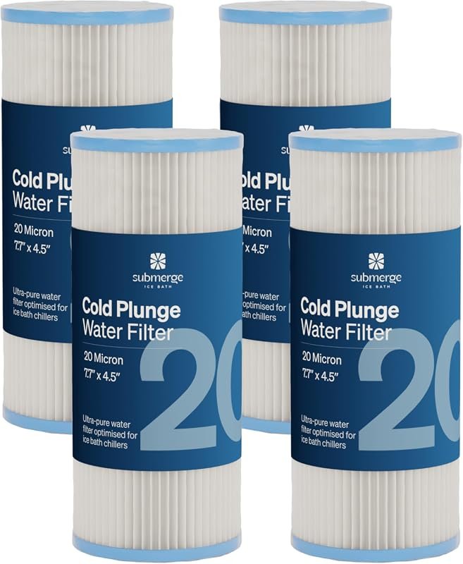 7.7x4.5 Inch 20 Micron Ice Bath Water Filter 4-Pack for Cold Plunge and Ice Tubs