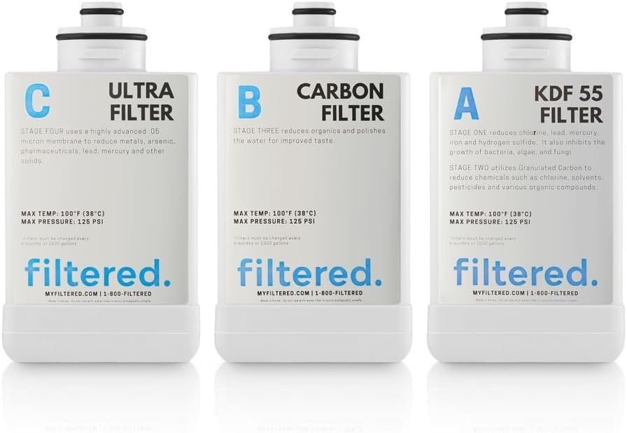 Replacement Water Filter Set for Filtered Inline Water Filter System F