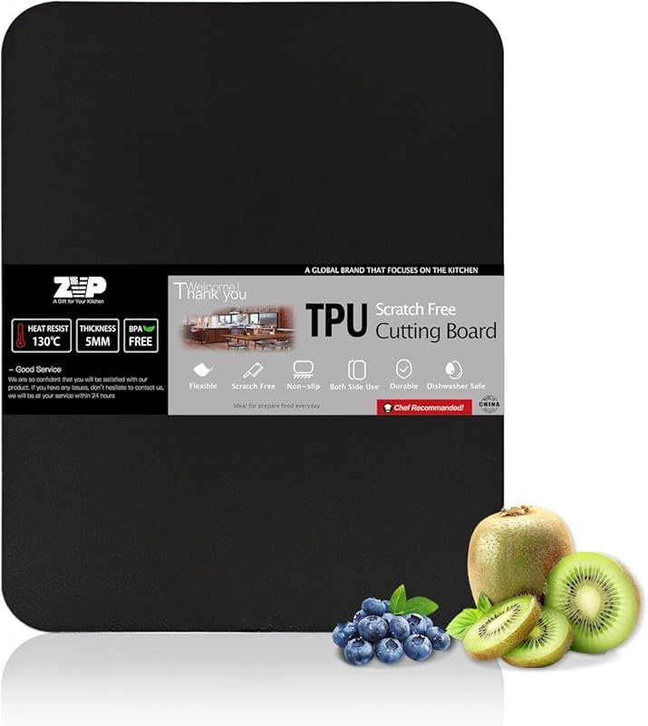 ZVP Thick TPU Cutting Boards for Kitchen, Flexible Silicone Non-Slip C