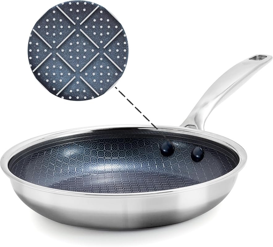 Blue Diamond Hybrid Nonstick 10-Inch Frying Pan - PFAS-Free Ceramic Di