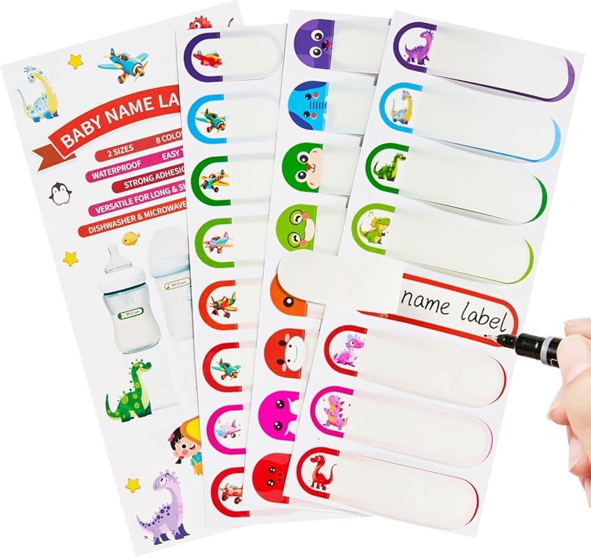 64 Pack Self-Laminating Write-On Waterproof Baby Bottle Labels