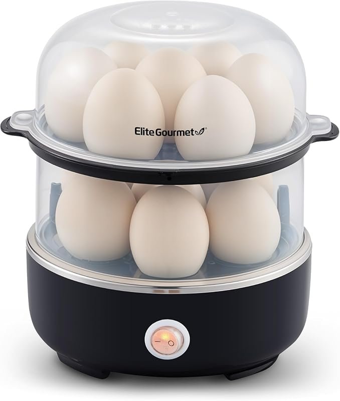 Elite Gourmet EGC1215B Easy Egg Cooker – Stainless Steel Heating Plate