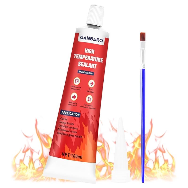 High Temp Silicone Sealant with Brush, Fast Drying Waterproof Adhesive