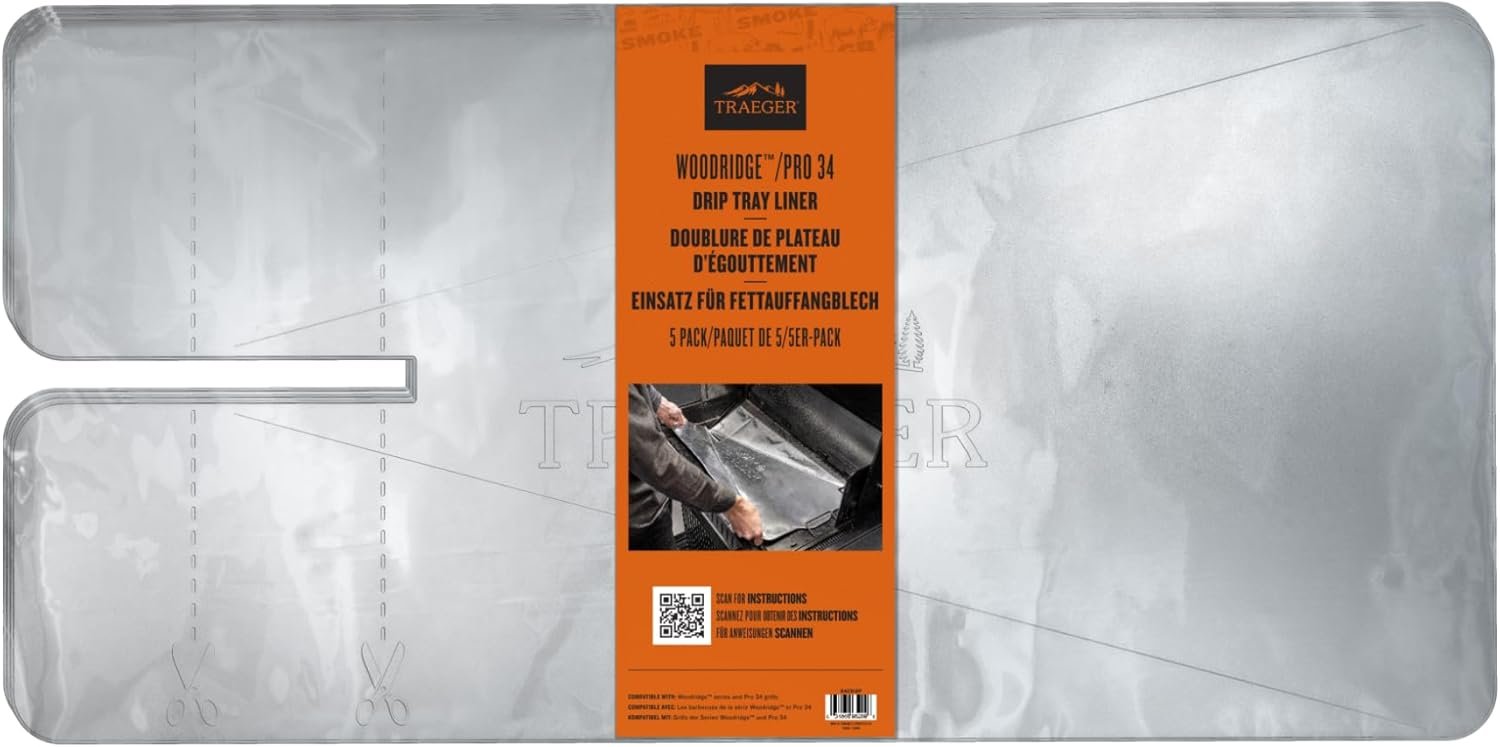 Traeger Woodridge and Pro 34 Drip Tray Liner – Easy Cleanup, Protects