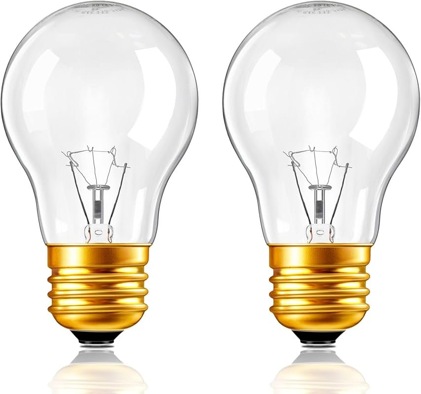 40W A15 Oven Light Bulb, 120V Heat Resistant, E26 Base Warm White 2700