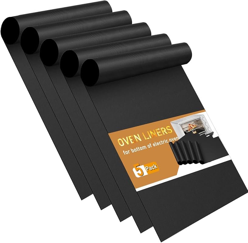 5-Pack Large Heavy Duty Oven Liners - 17x25 Non-Stick Reusable Mats f