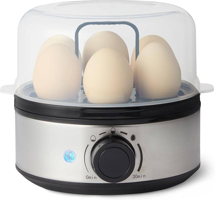 Amazon Basics Electric Egg Cooker for Hard-Boiled Eggs – Auto Shutoff,