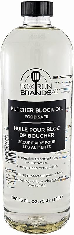 Fox Run Food Grade Mineral Oil 16 oz for Wood Cutting Boards and Butch