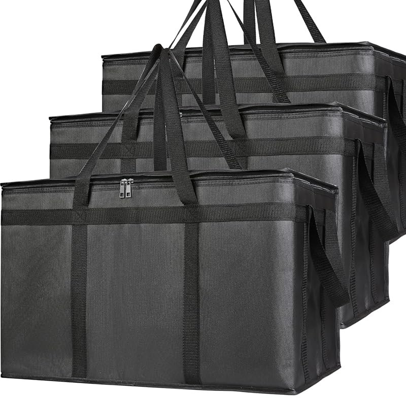 Bodaon 3-Pack XXXL Insulated Pizza Cooler Bags for Hot/Cold Food, Ride