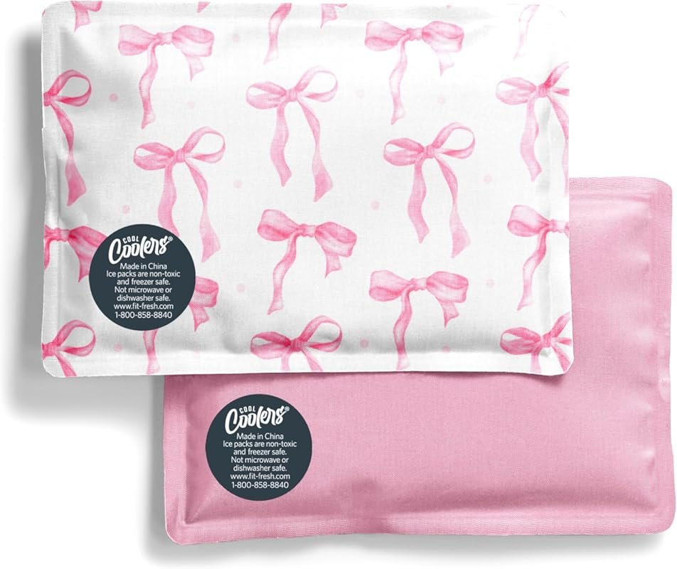 Fit & Fresh 2-Pack Soft Ice Packs for Lunch Bags - Flexible Durable Re