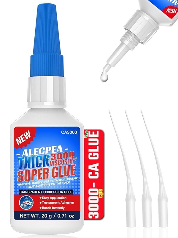 20g Thick CA Glue 3000 CPS Instant Clear Cyanoacrylate Adhesive for Wo