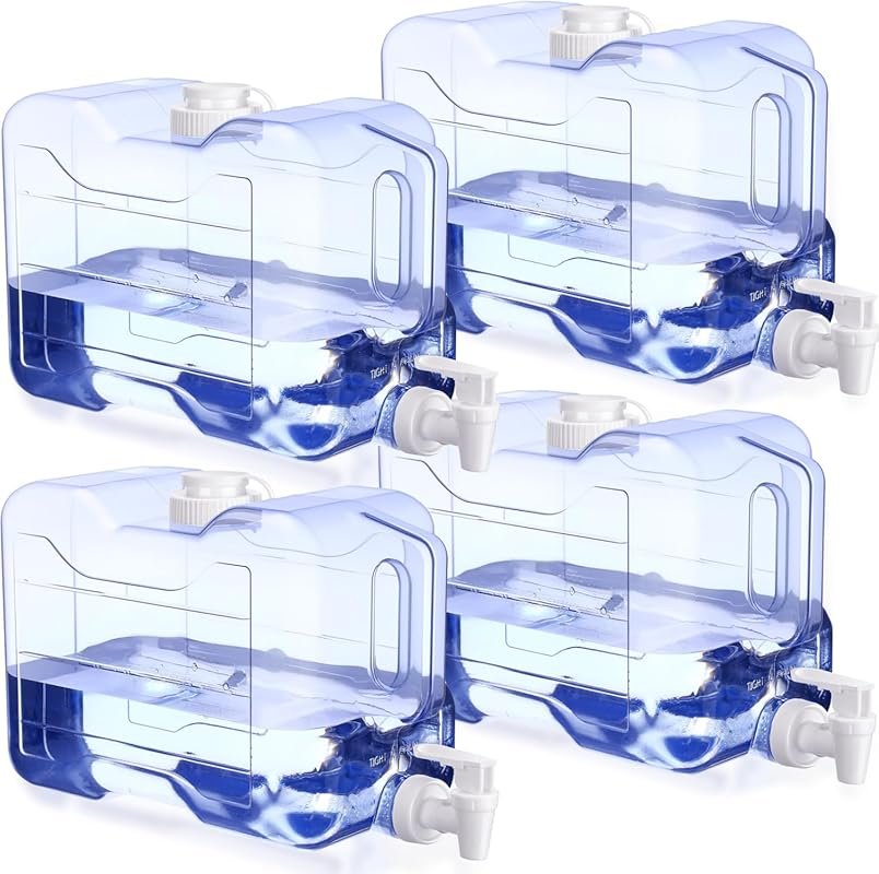 Funnymoom 4-Pack 2 Gallon Drink Dispensers for Fridge with Spigot, BPA