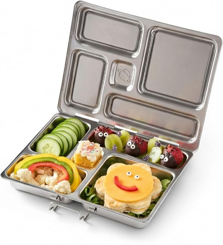 PlanetBox Rover Stainless Steel Bento Box for Kids with 5 Compartments
