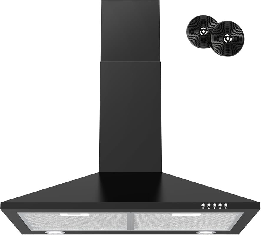 FIREGAS 30-Inch Wall Mount Range Hood, 3-Speed Fan, LED Lights, Ducted