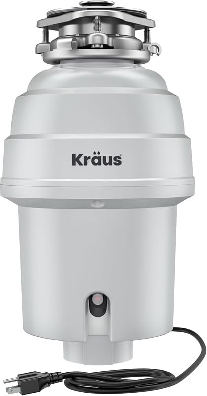 KRAUS WasteGuard 1 HP Ultra-Quiet Continuous Feed Garbage Disposal wit