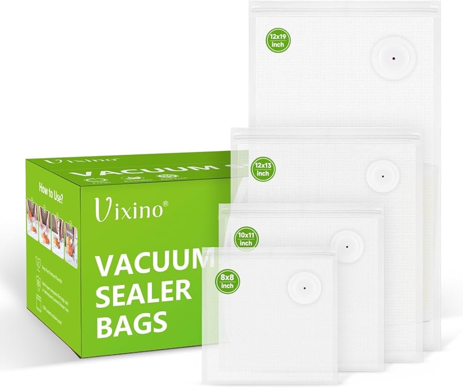 Vixino Vacuum Sealer Bags 40 Reusable BPA-Free for Meal Prep and Sous 