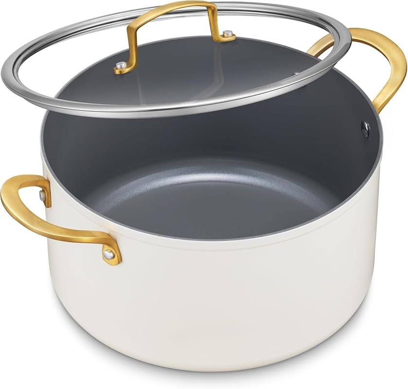 BEZIA 12 Quart Nonstick Stock Pot with Lid, Large Stockpot for Caterin