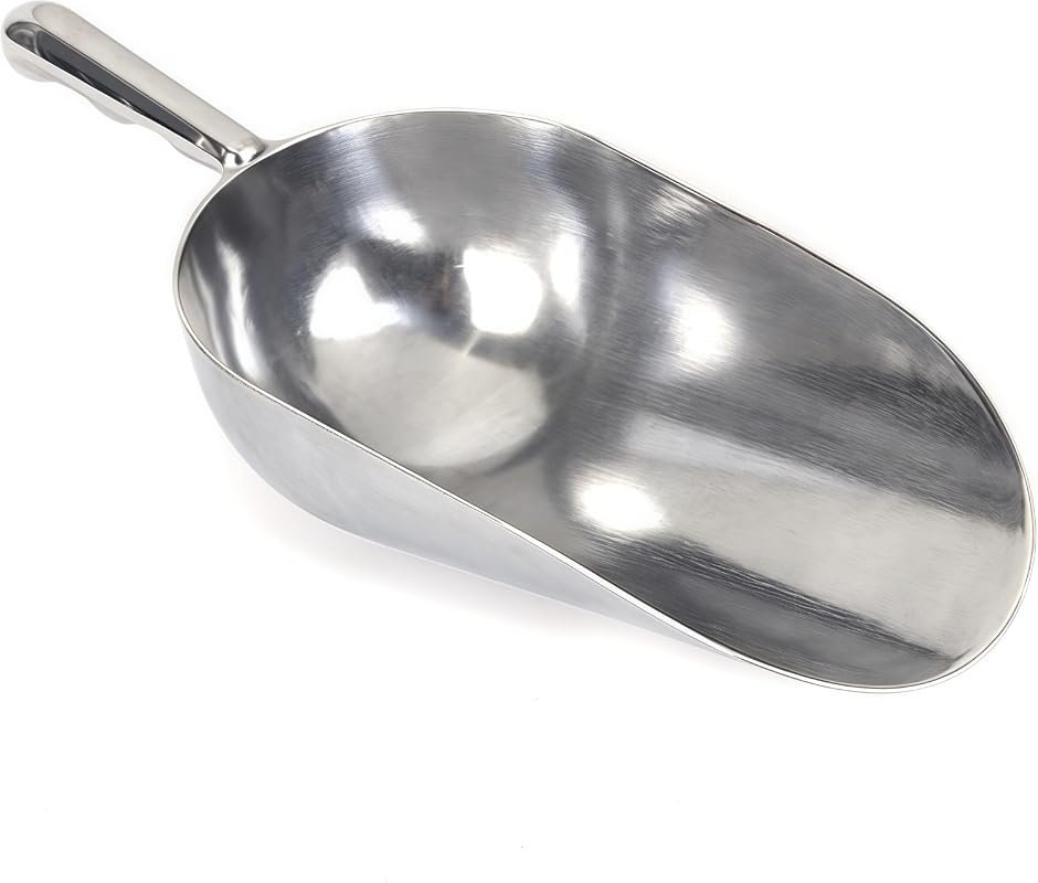 Heavy-Duty Cast Aluminum Kitchen Scoop Ergonomic S-Handle for Ice Popc