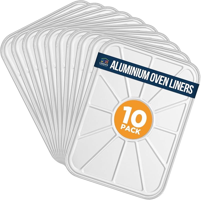 10-Pack Disposable Aluminum Foil Oven Liners - 18.5x15.5 Drip Pans fo
