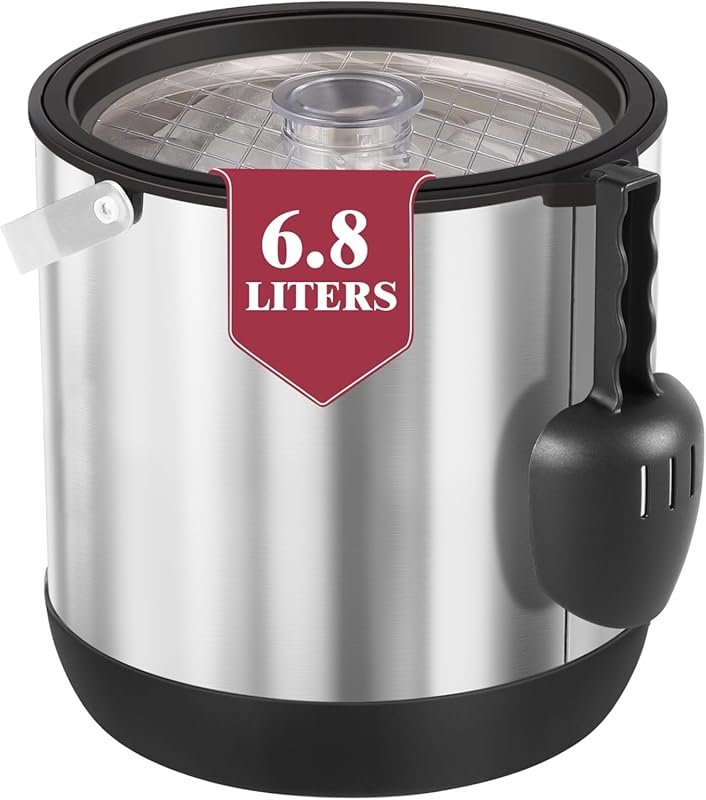 7QT 6.8L Large Insulated Ice Bucket Double-Wall Beverage Bucket with S