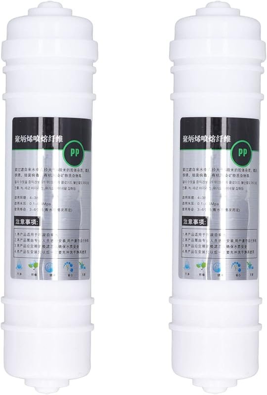 2-Pack 10-Inch PP Cotton Universal Water Filter Replacement for Household and Commercial Water Purifier 6.35mm Interface