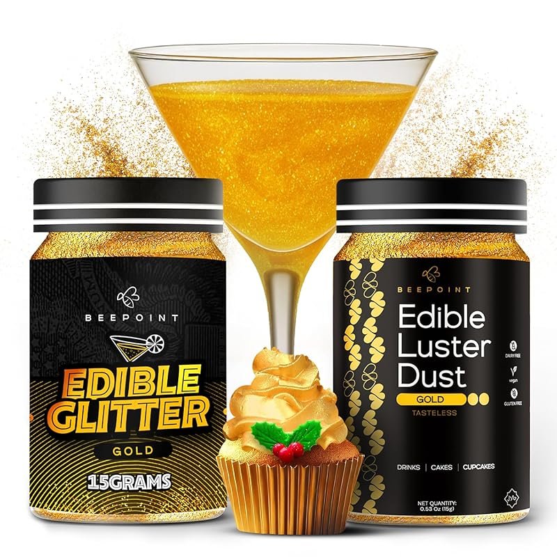 BeePoint Gold Edible Glitter Luster Dust 15g Food Grade Shimmer Powder