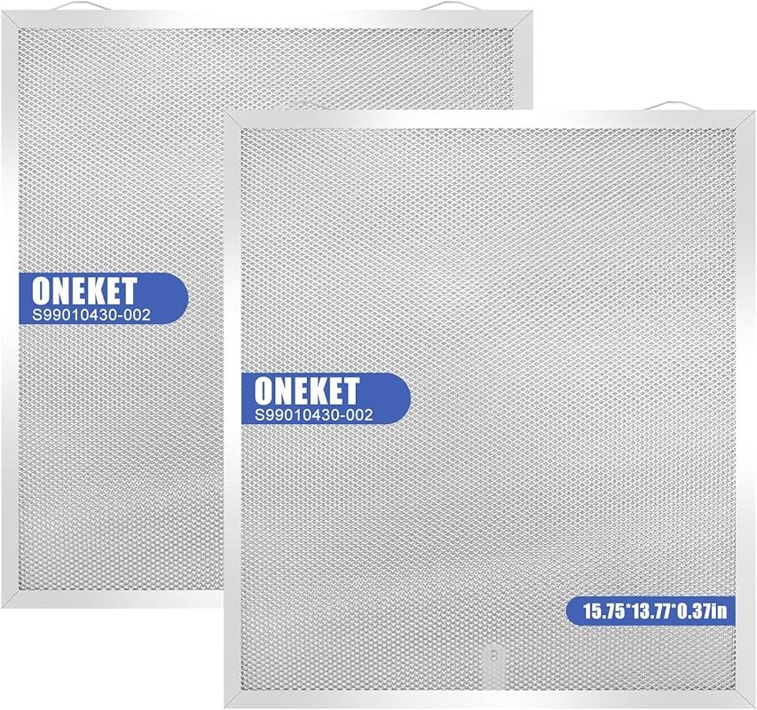 S99010430-002 Range Hood Filter 2-Pack, 15.75"x13.875"x0.375", 5-Layer
