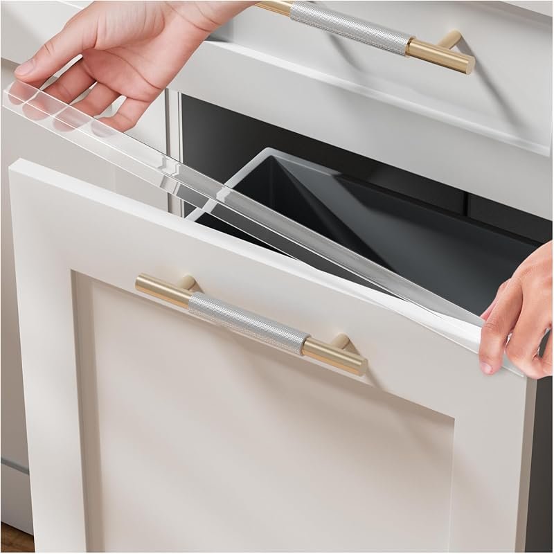 2 Pack 18 Inch Clear Cabinet Door Protector Edge Guard - 3/4 Inch Thic