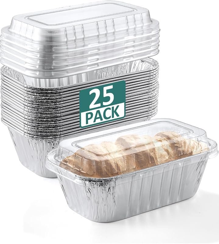 NEEBAKE 25 Pack Mini Loaf Pans with Lids