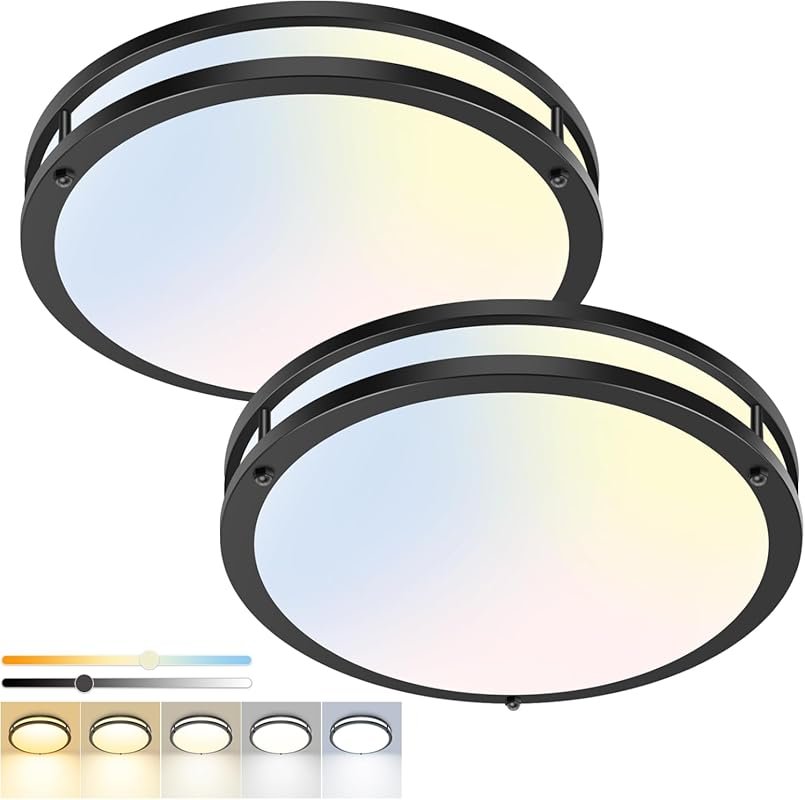 hepside 13-Inch Flush Mount Ceiling Light Fixture 2-Pack, Dimmable wit