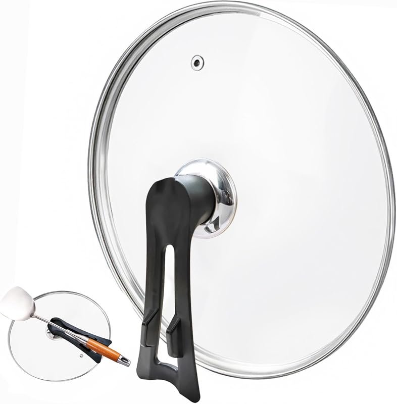 Round Tempered Clear Glass Lid Replacement with Steam Vent and Heat-Re