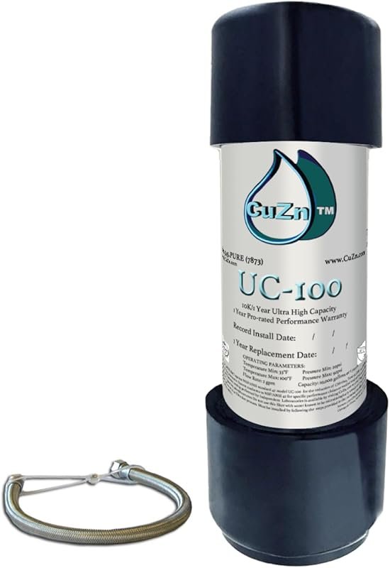 CuZn Under Sink Water Filter - 10,000 Gallons or 1 Year Life, NSF/ANSI
